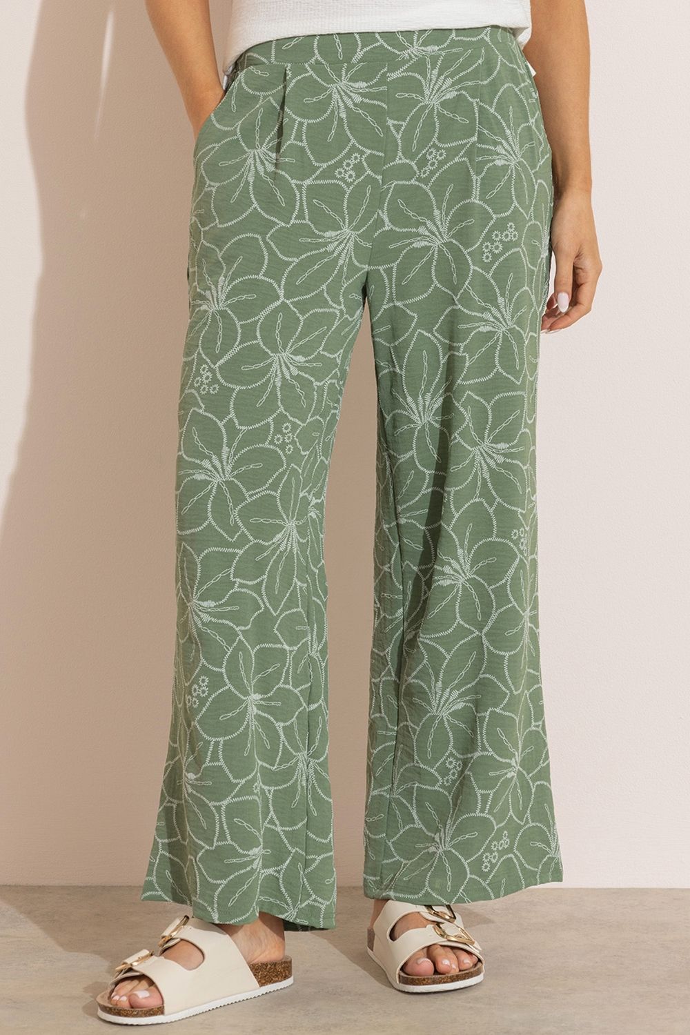 Klass. Floral Printed Wide Leg Trousers