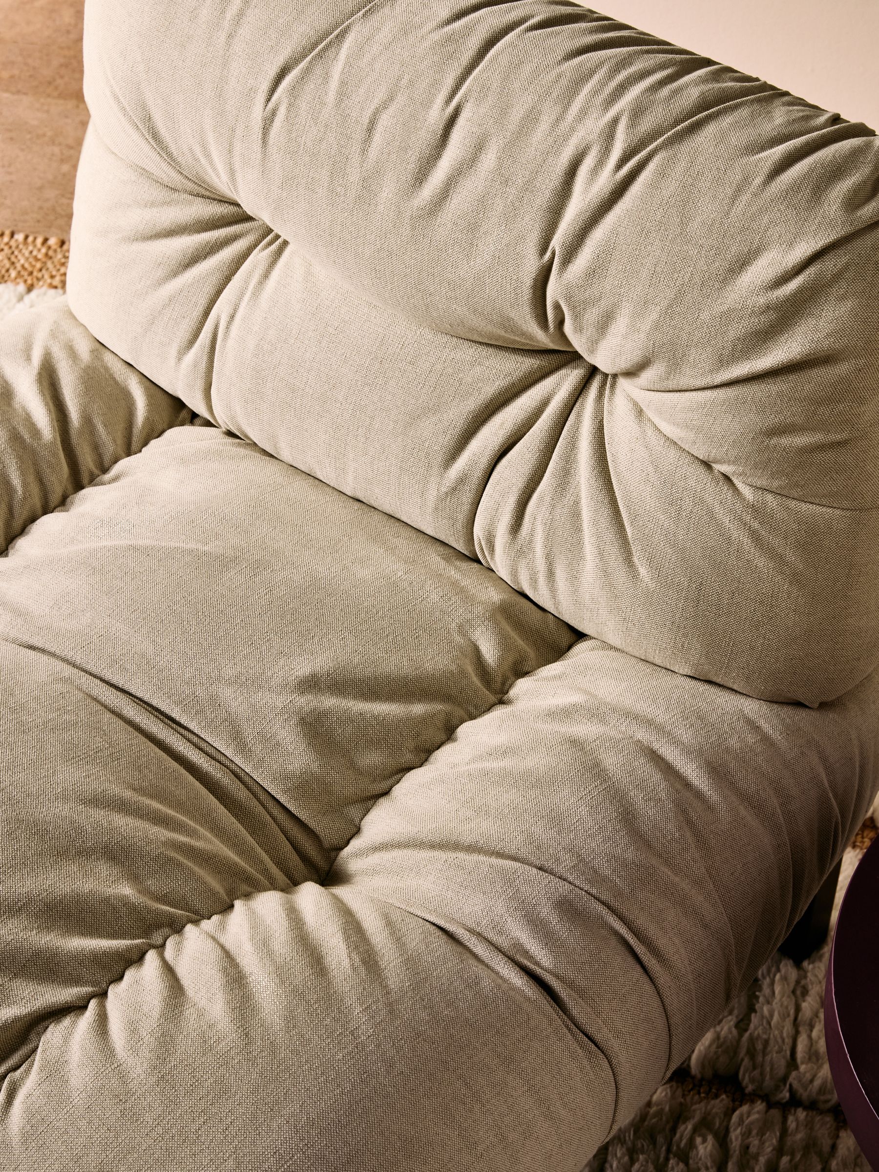 Fran Accent Chair in Natural Linen Cotton Linen Blend