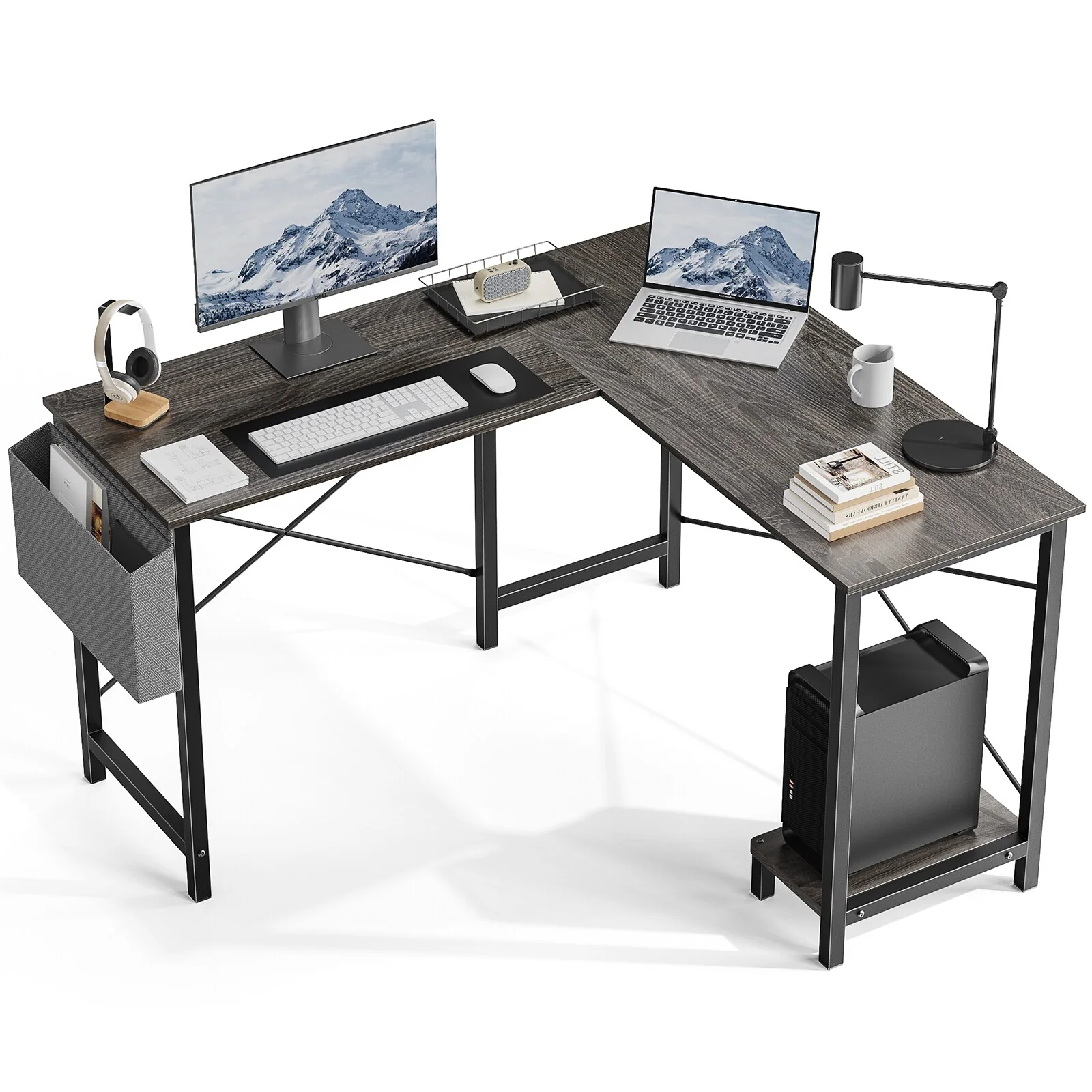 49-inch L-Shaped Computer Office Desk with Storage