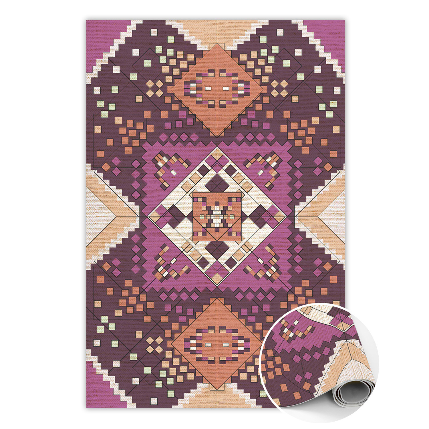 Modny winylowy dywan Geometryczne romby 60 x 90 cm