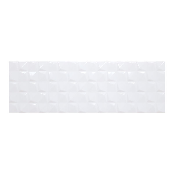 Faïence murale blanc brillant avec relief L.60 x l.20 cm x ép.8,3 mm, Plain
