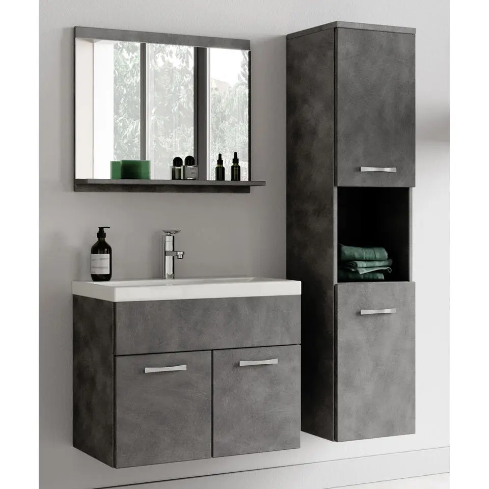 Badplaats Badkamermeubel Montreal 60cm complete set - donker grijs
