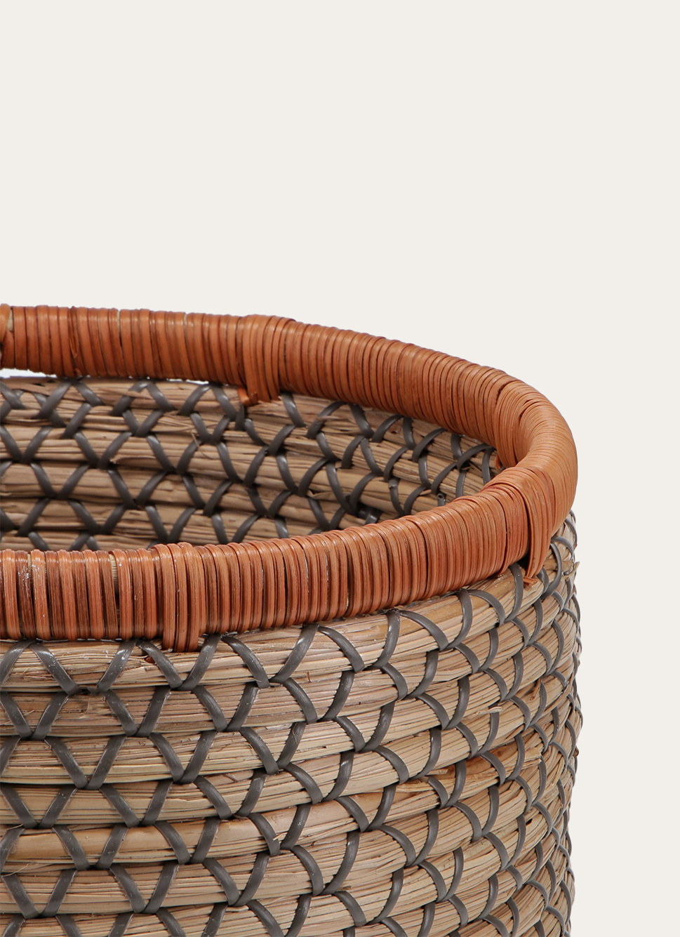 PANIER RIGIDE EN FIBRES NATURELLES AVEC TREILLAGE NATUREL