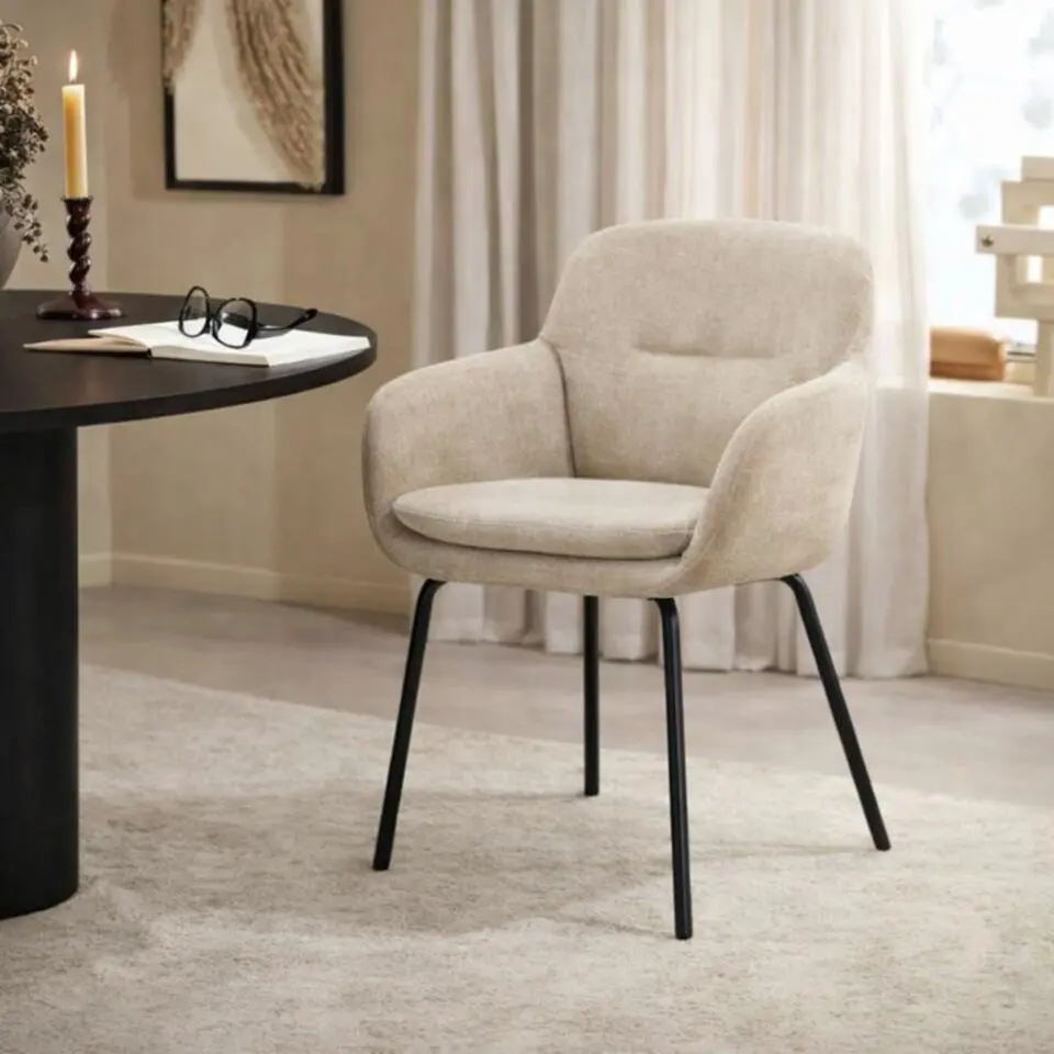 2x Eetkamerstoel Livia - Naturel