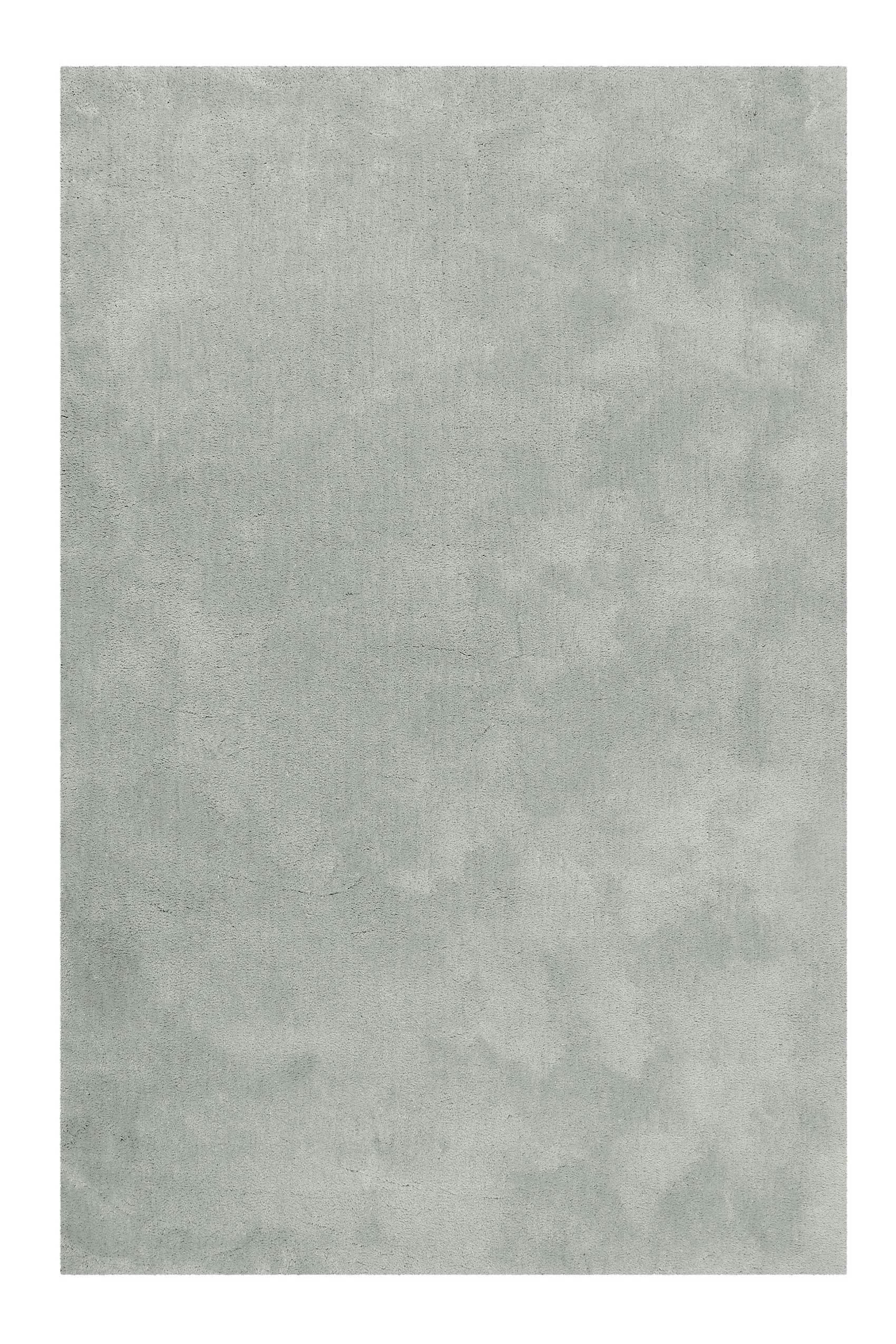 EMILIA - Tapis poils longs douces microfibre gris argent 130x190