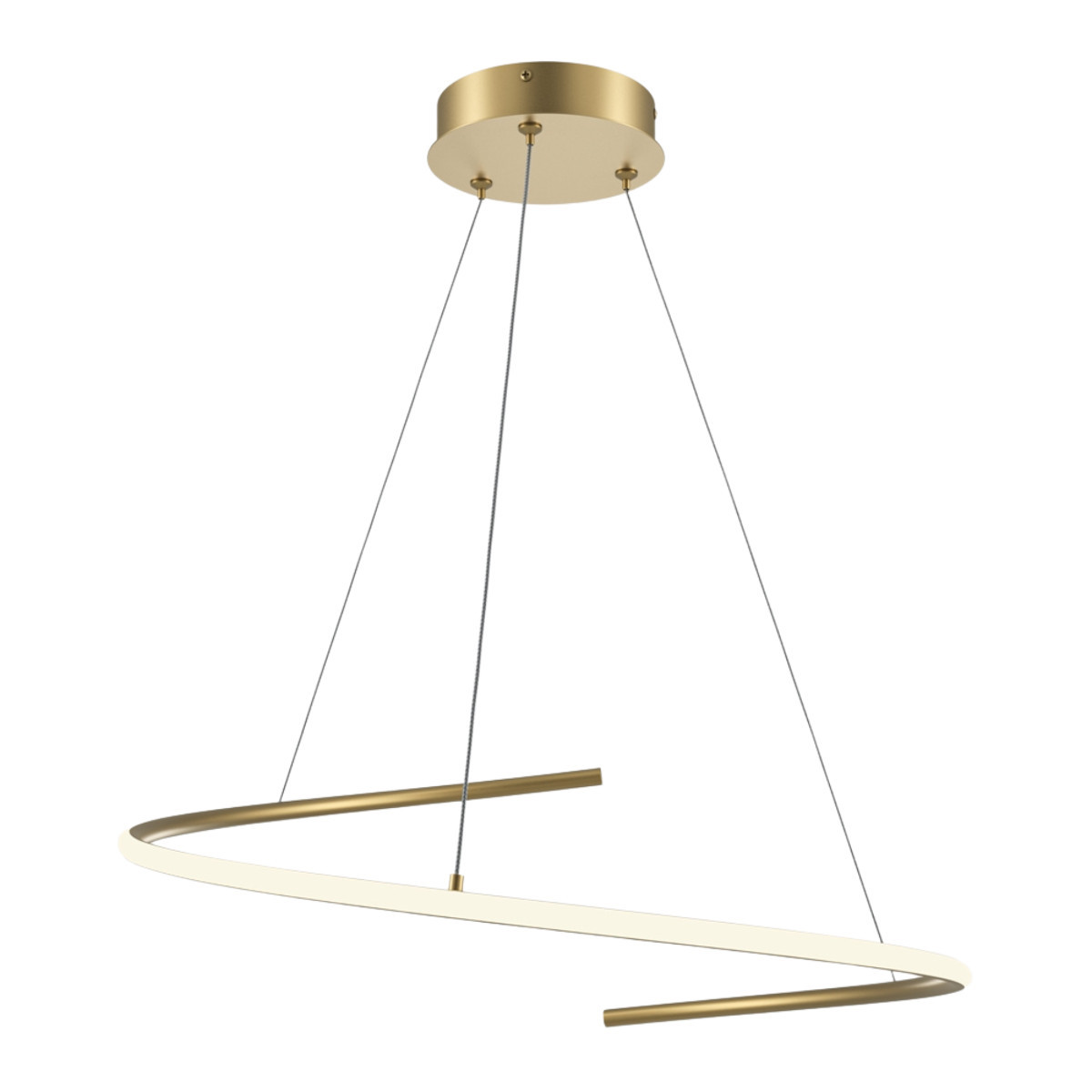 Lampa wisząca Curve mosiężna LED 1x31W Ciepła biel 2100lm Maytoni