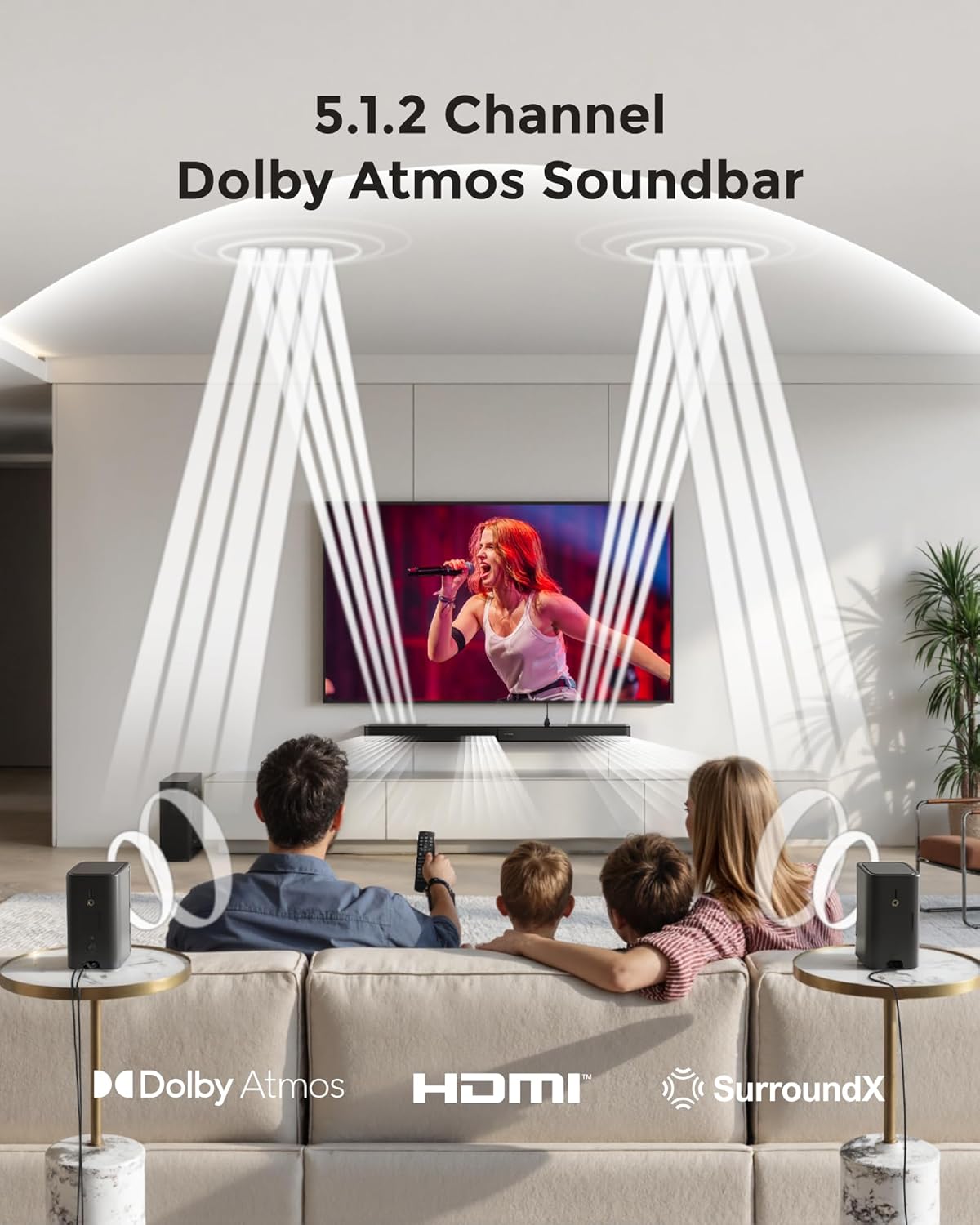 ULTIMEA 5.1.2ch Surround Sound System for TV with Dolby Atmos, Sound Bar for Smart TV with 2 Surround Speakers, Soundbar for Home Theater, Bluetooth® 5.4, HDMI eARC, Skywave F40 (2026 New Model)