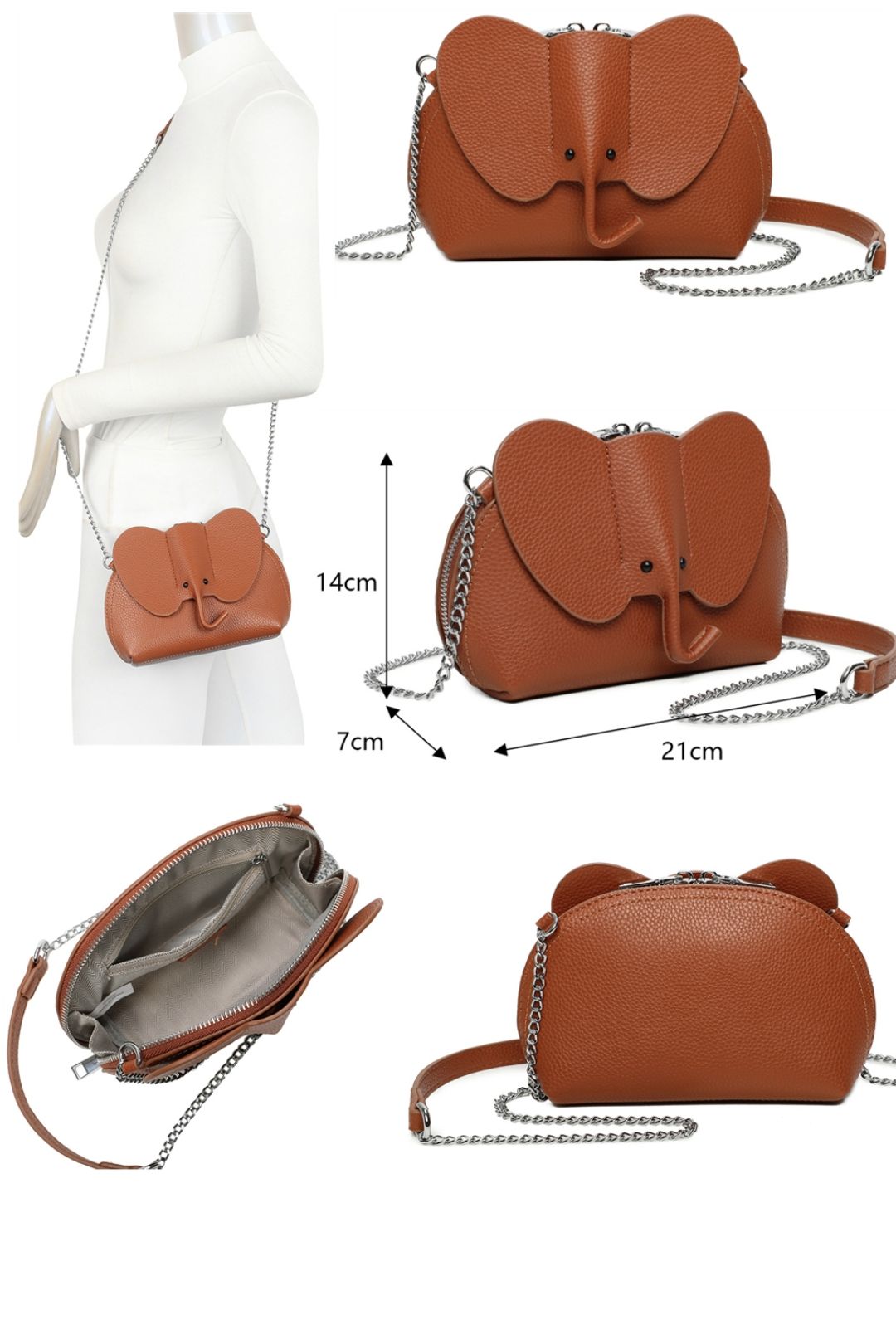 Fontanella Fashion Elephant mini-sized PU Unique Design Crossbody Bag