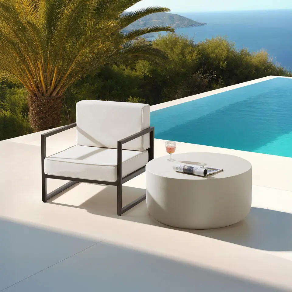 tectake - Tuin-loungefauteuil Comosa, XXL-kussens, Bruin / Beige