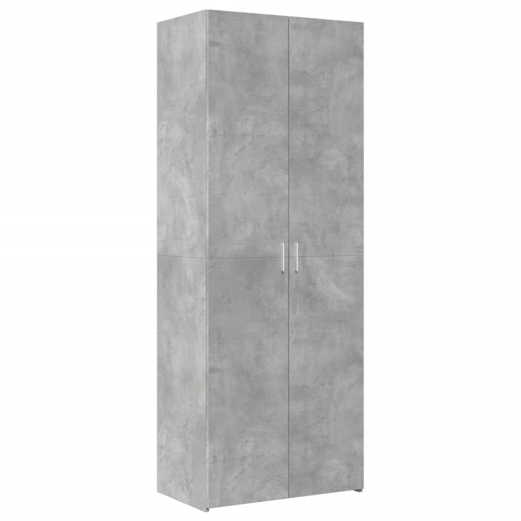 Szafka Szara Beton z Drzwiami z Półkami 70x42.5x185 cm do Salonu