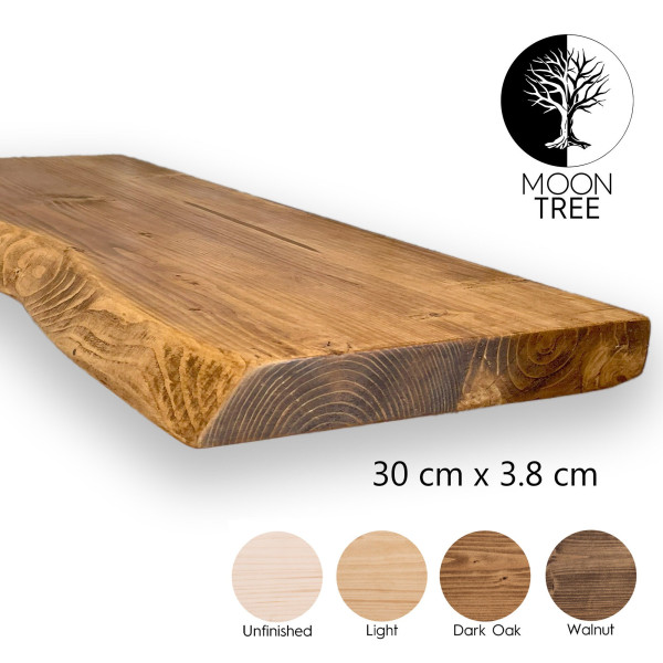 Półka ścienna MoonTree, 30 cm x 3,8 cm, 40 cm, ciemny dąb