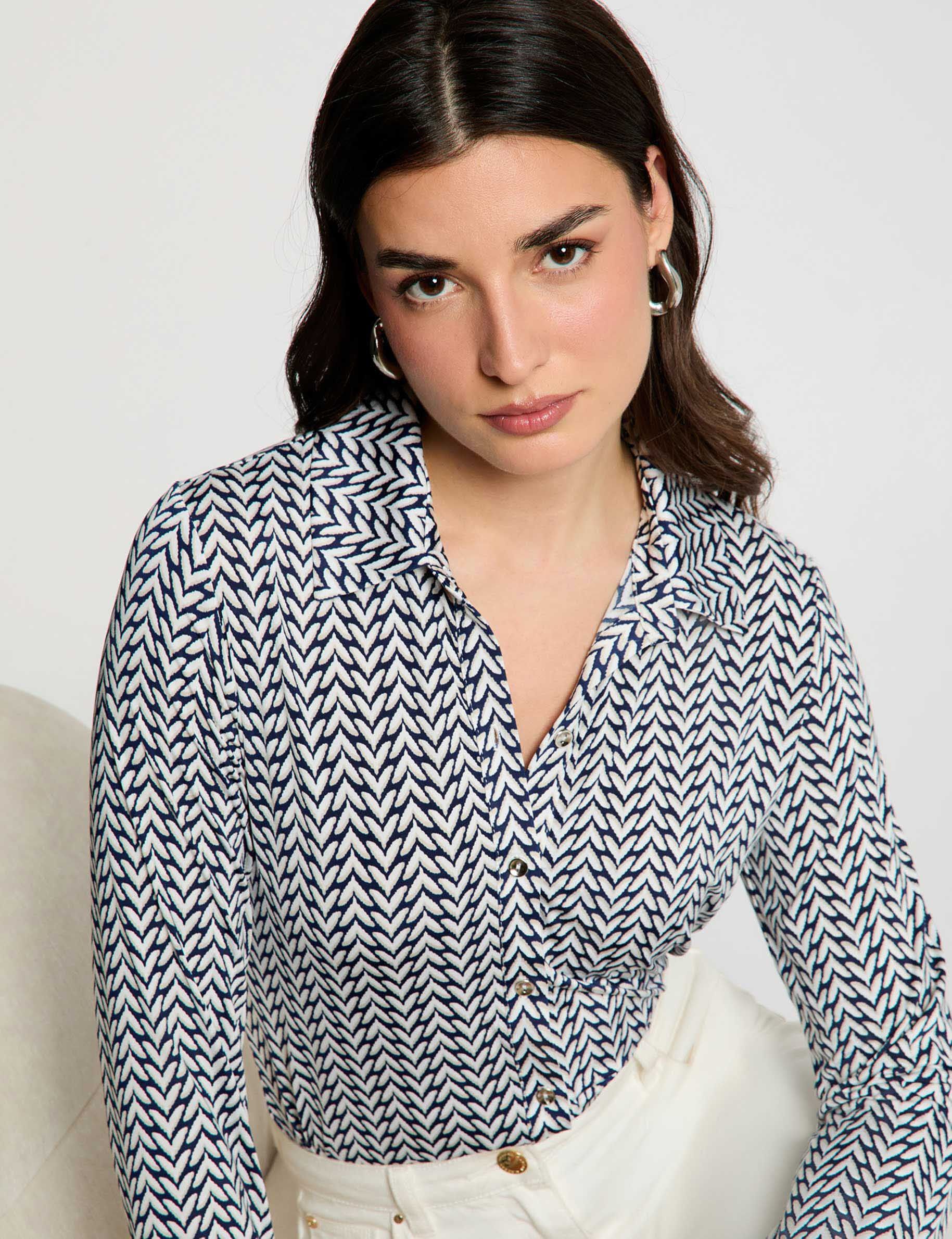 Straight Shirt With Notch Collar White Women