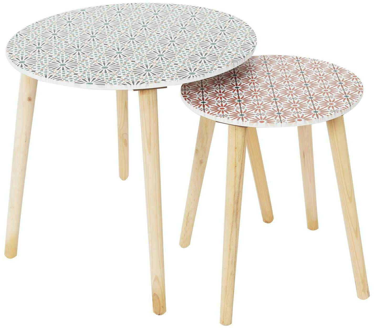 - Tables gigognes en bois patio (lot de 2)