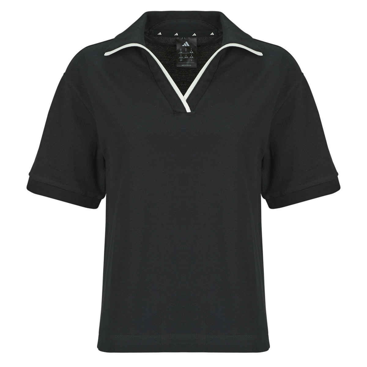 adidas - Seasonal Essentials Colorpop Polo with Embroidered Graphic - Black / White