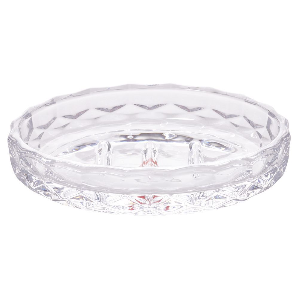 Porte-savon en verre effet cristallin transparent 12x8xH2,5cm