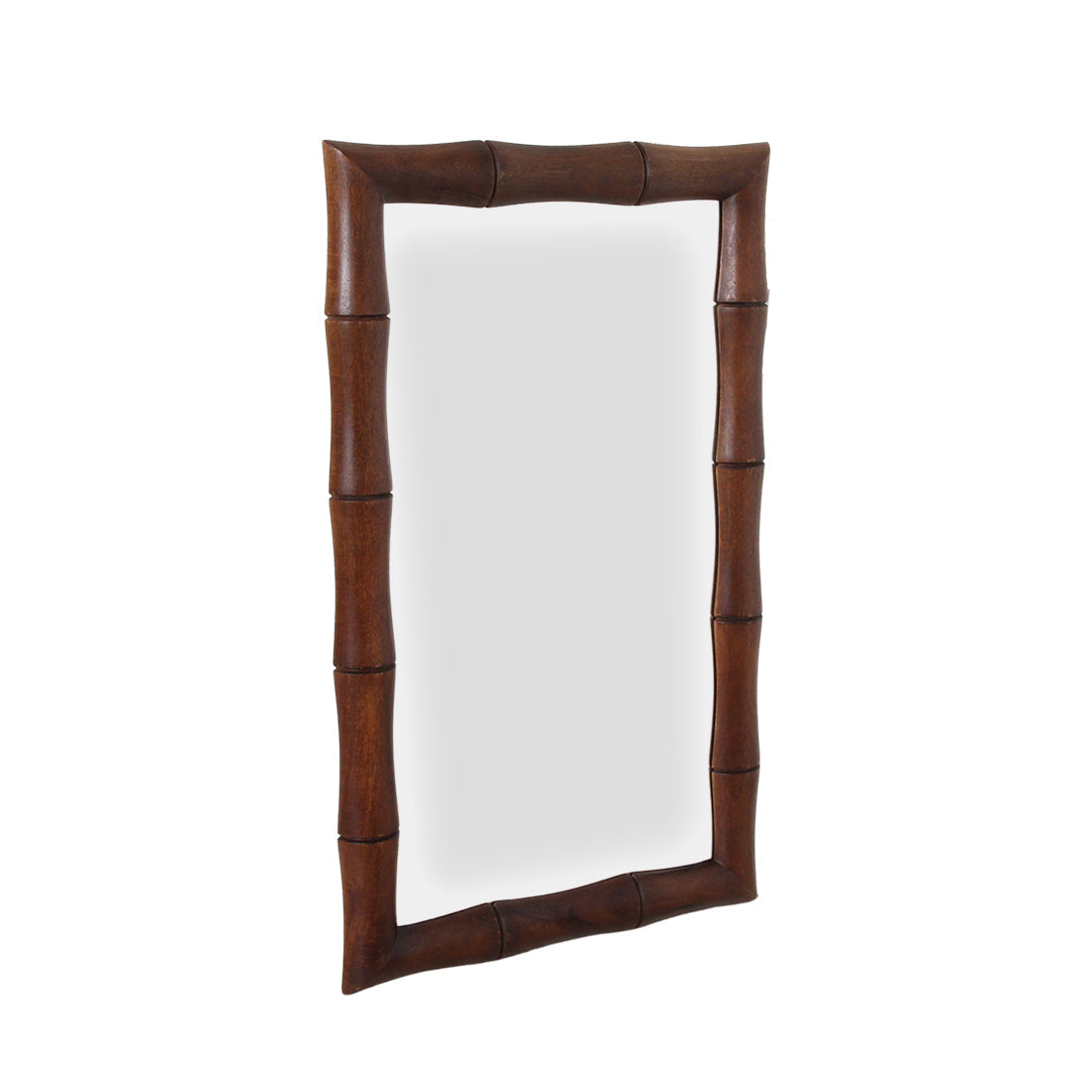 Raw materials faux bamboe spiegel - bruin - 60x3x100 cm
