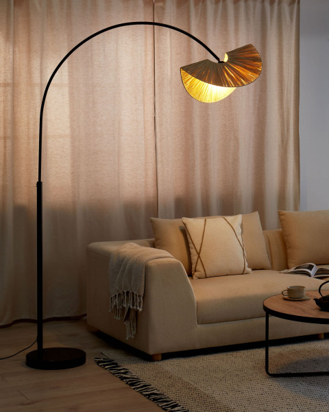 Lampa podłogowa papierowy klosz naturalny wygląd