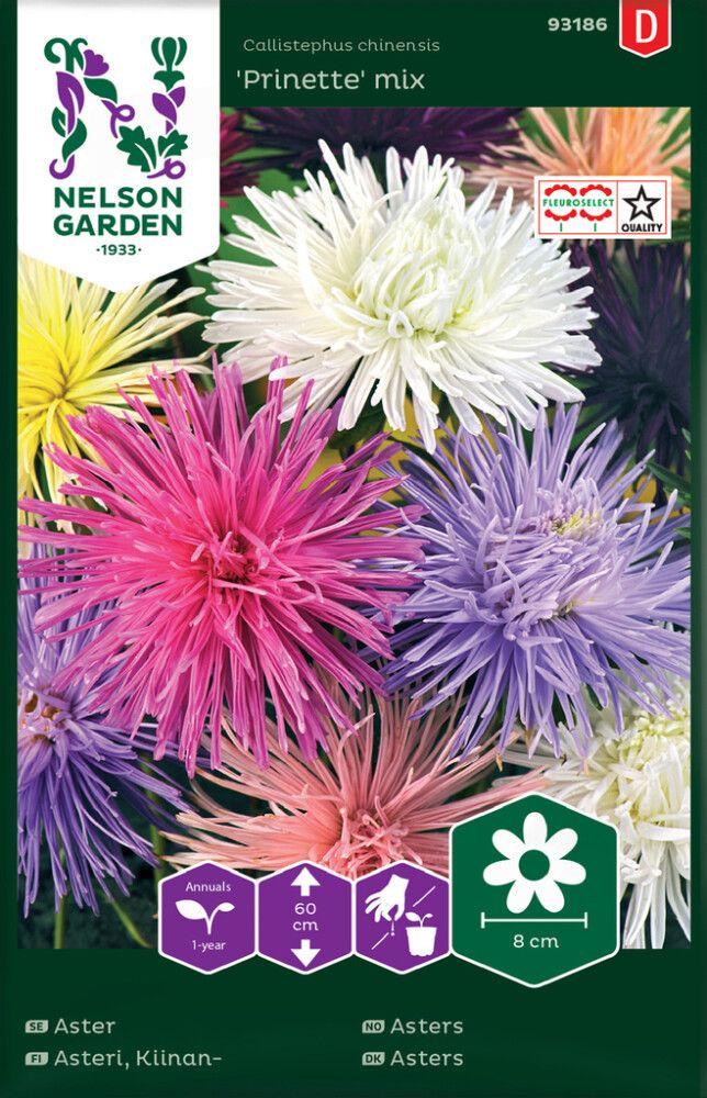 BLOMSTERFRØ NELSON GARDEN ASTERS PRINETTE MIX