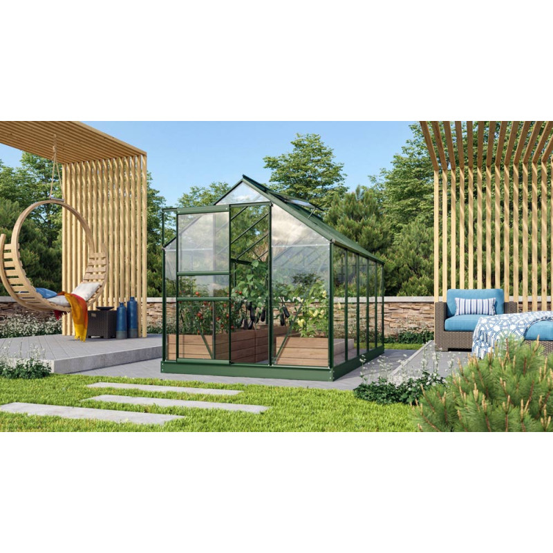 Serre en verre Venus verte 6,2 m² VITAVIA
