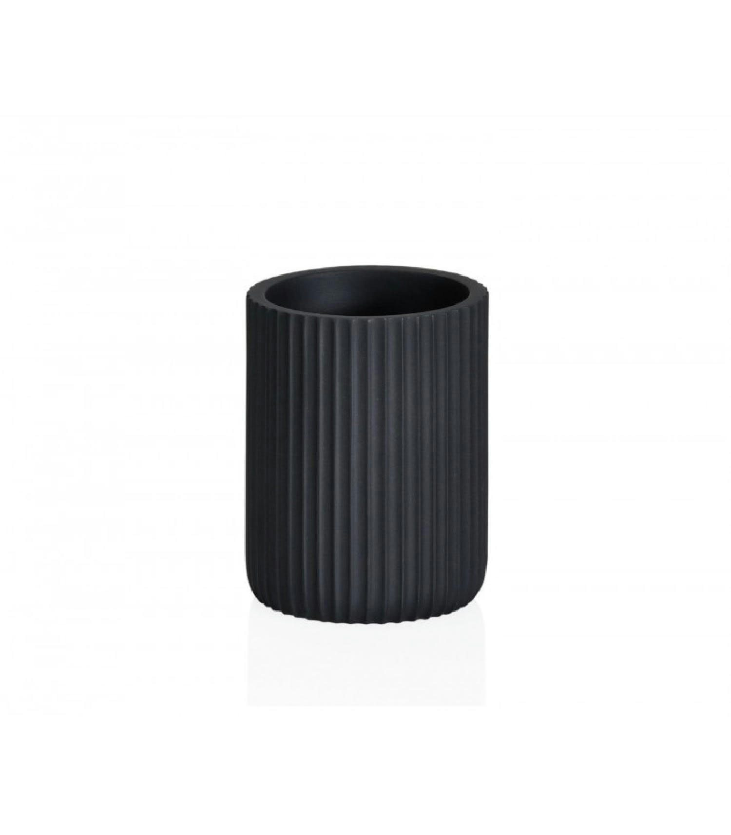 STRIPES - Porte brosse à dents en résine noire
