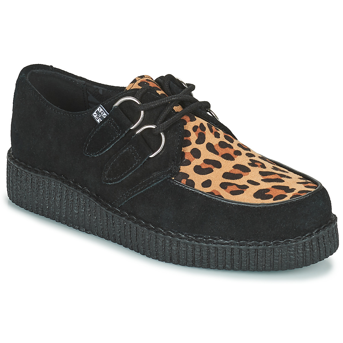 TUK - LOW FLEX ROUND TOE CREEPER - Black / Leopard