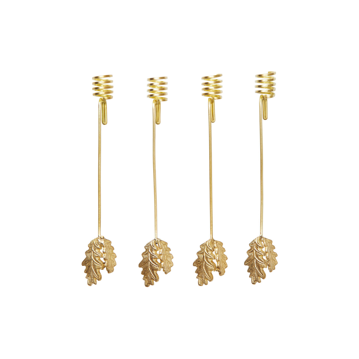 Oak Leaf Christmas Tree Holders 4 stk., brass