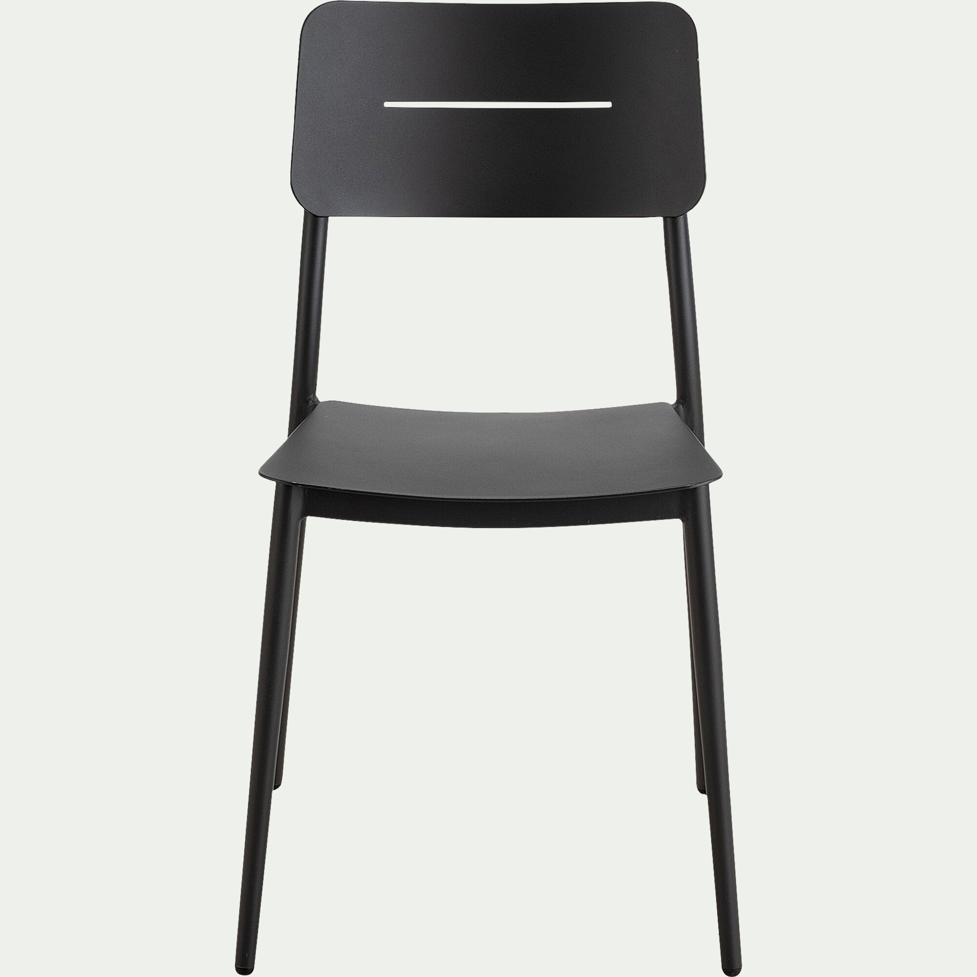 TOMA - Chaise de jardin empilable en aluminium - noir