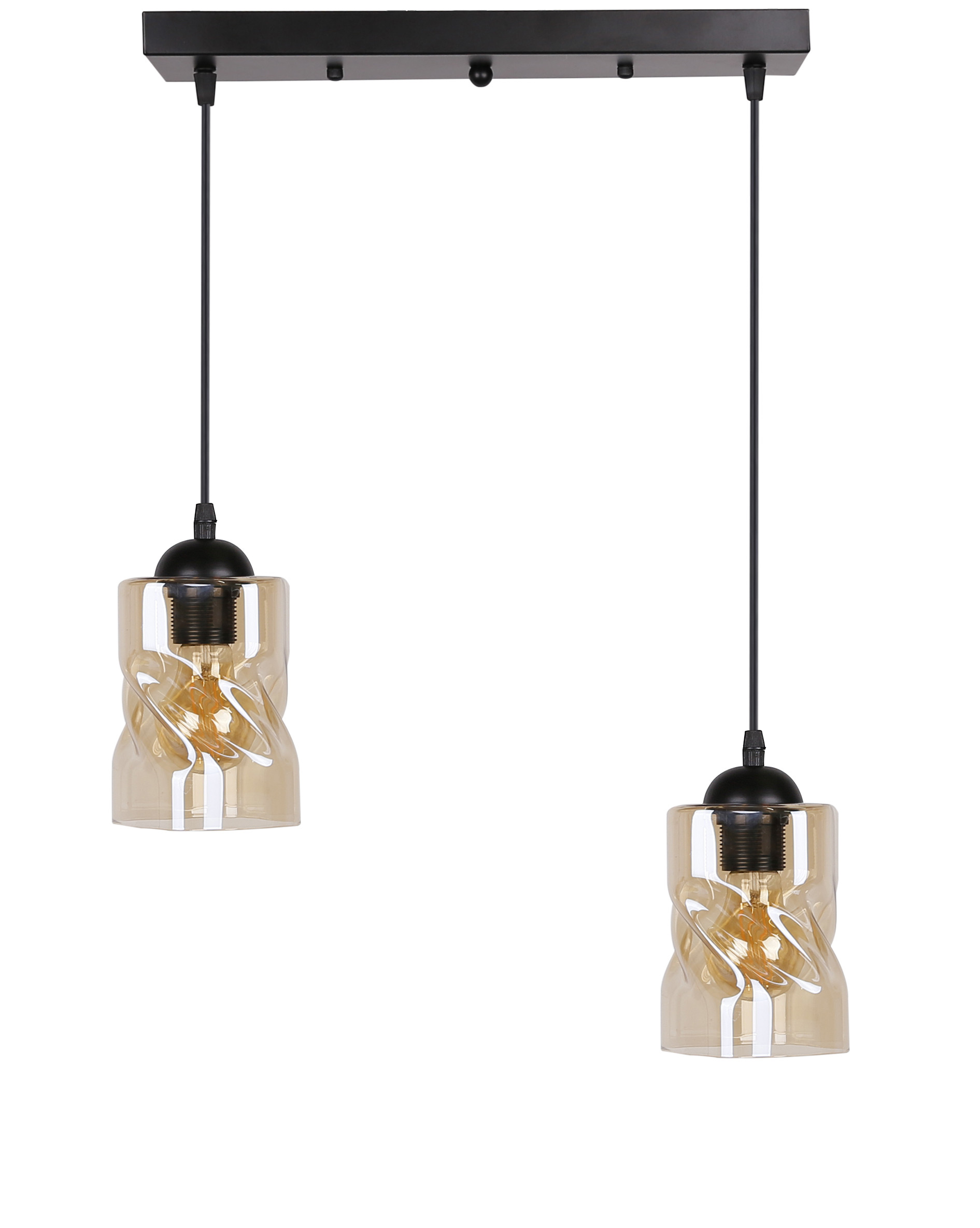 Lampa wisząca czarno-herbaciany FELIS 2xE27x60W wym: 90x44x10 cm Candellux