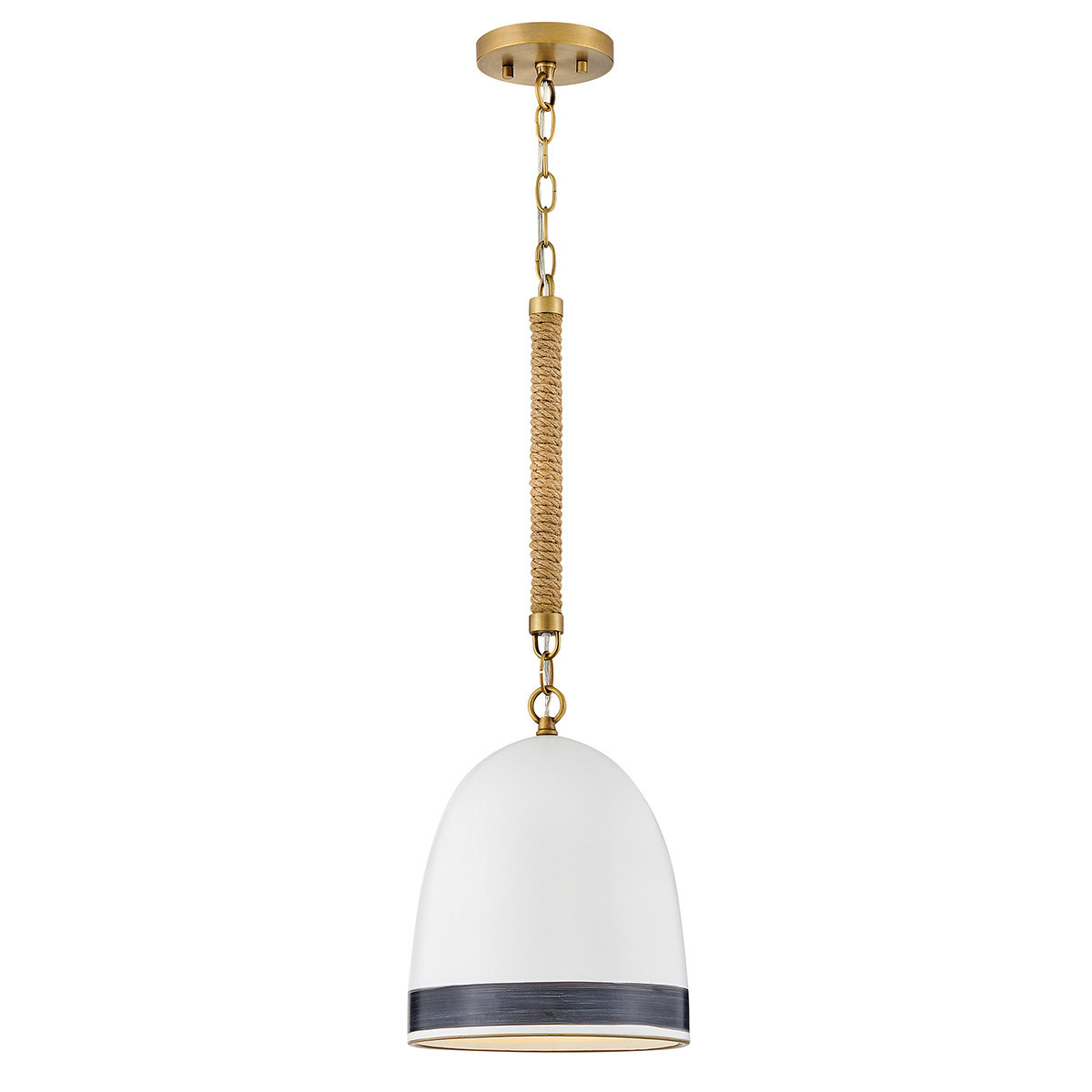 Lampa wisząca klasyczny mosiądz-biała NASH 1xE27x60W Hinkley