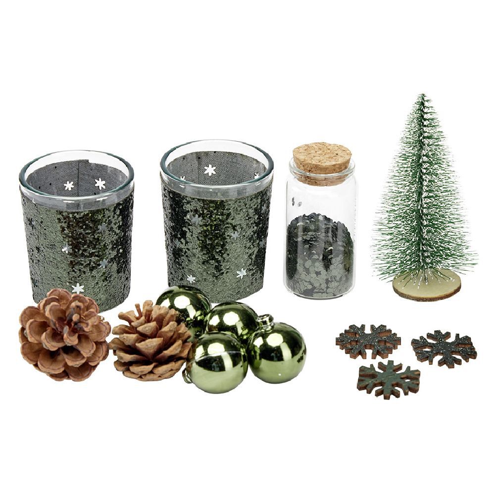 Set de décoration de table No&euml;l vert