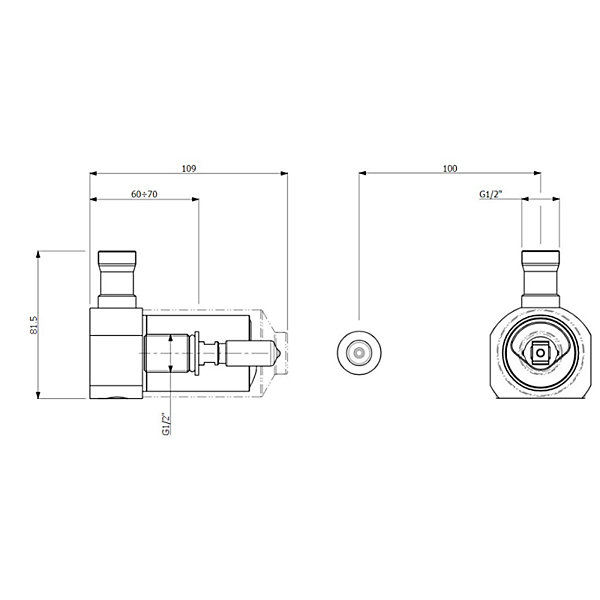 Corps encastré universel VILLEROY ET BOCH Loop &Friends pour robinetterie monocommande montage mural Nickel Matt