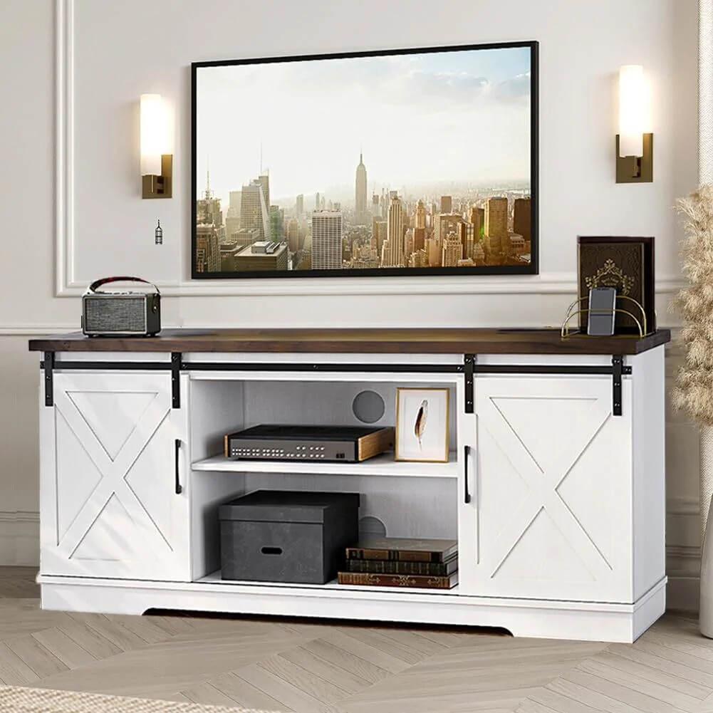 Farmhouse TV Stand for 65 Inch TV