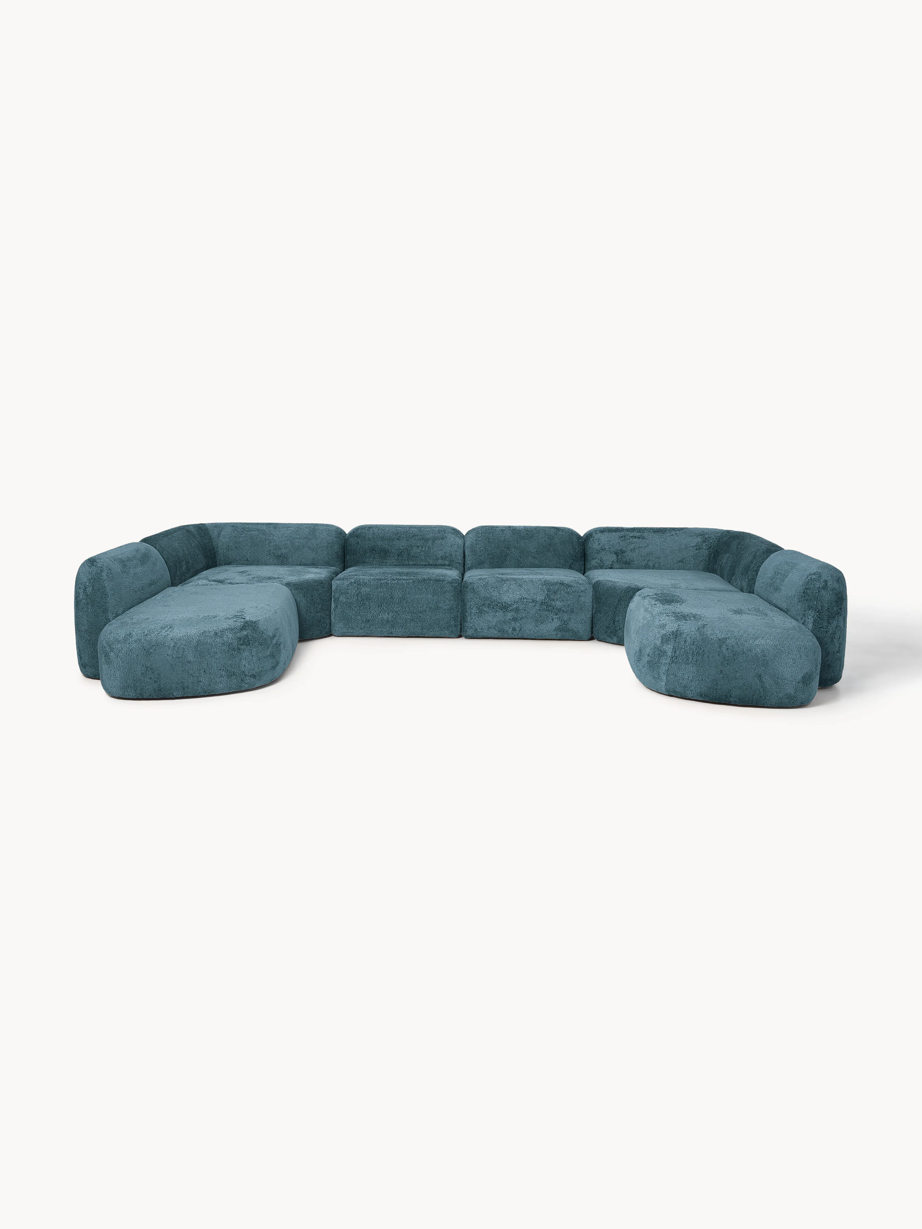 Modulares XL-Sofa Wolke aus Teddy-Bouclé
