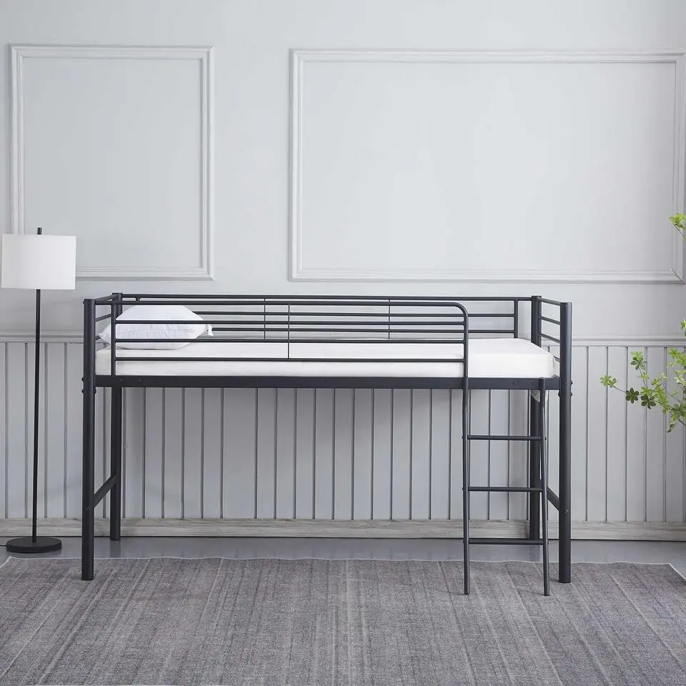 Halfhoogslaper Julie 90x200cm - metaal - mat zwart