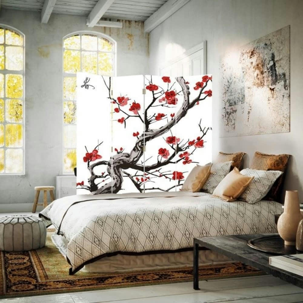 - Paravent cloison Cherry Blossom 145x180cm (4 volets)