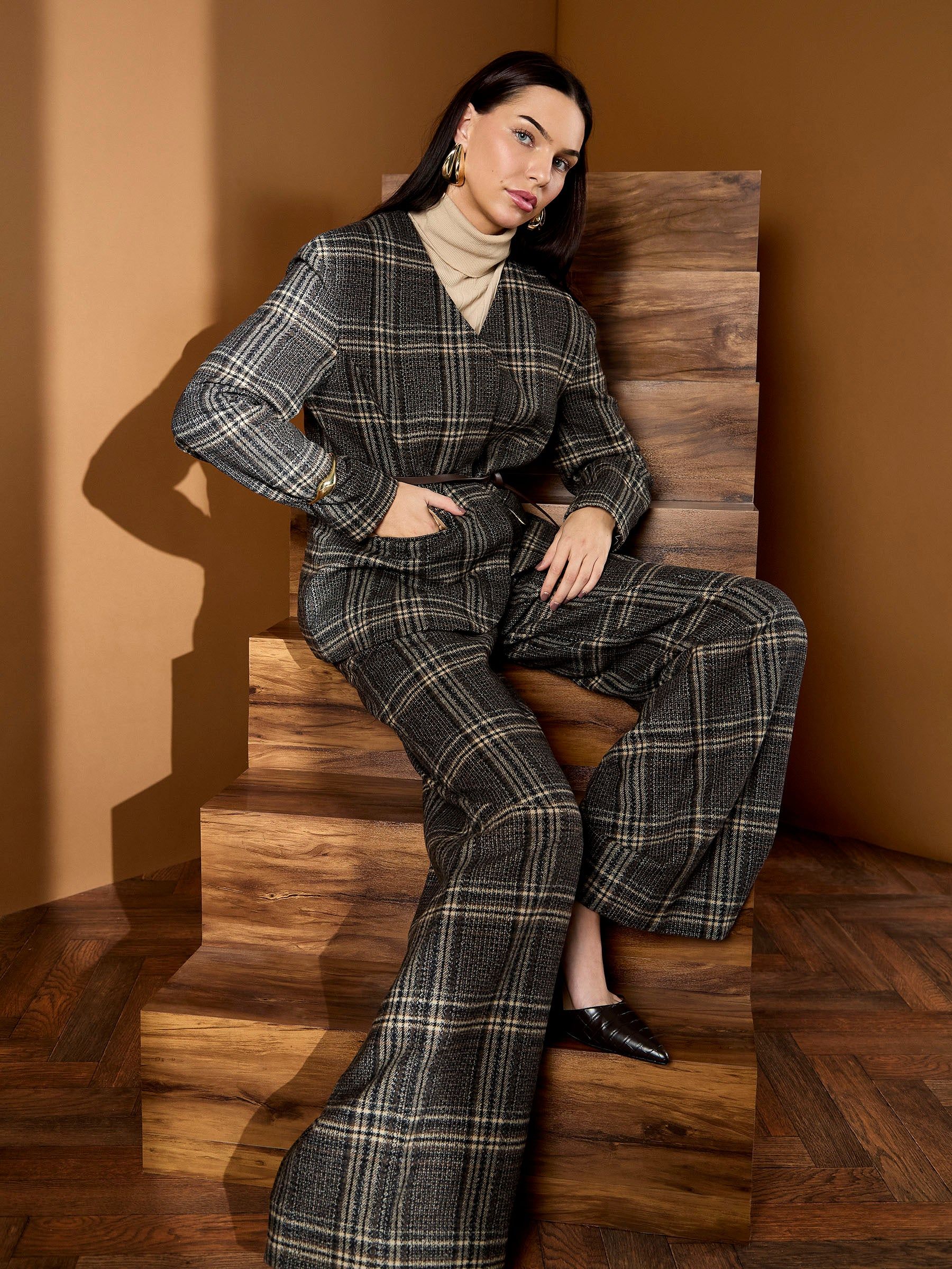 GWD by GEORGE W. DAVIES GWD Aimee Brown Check Blazer
