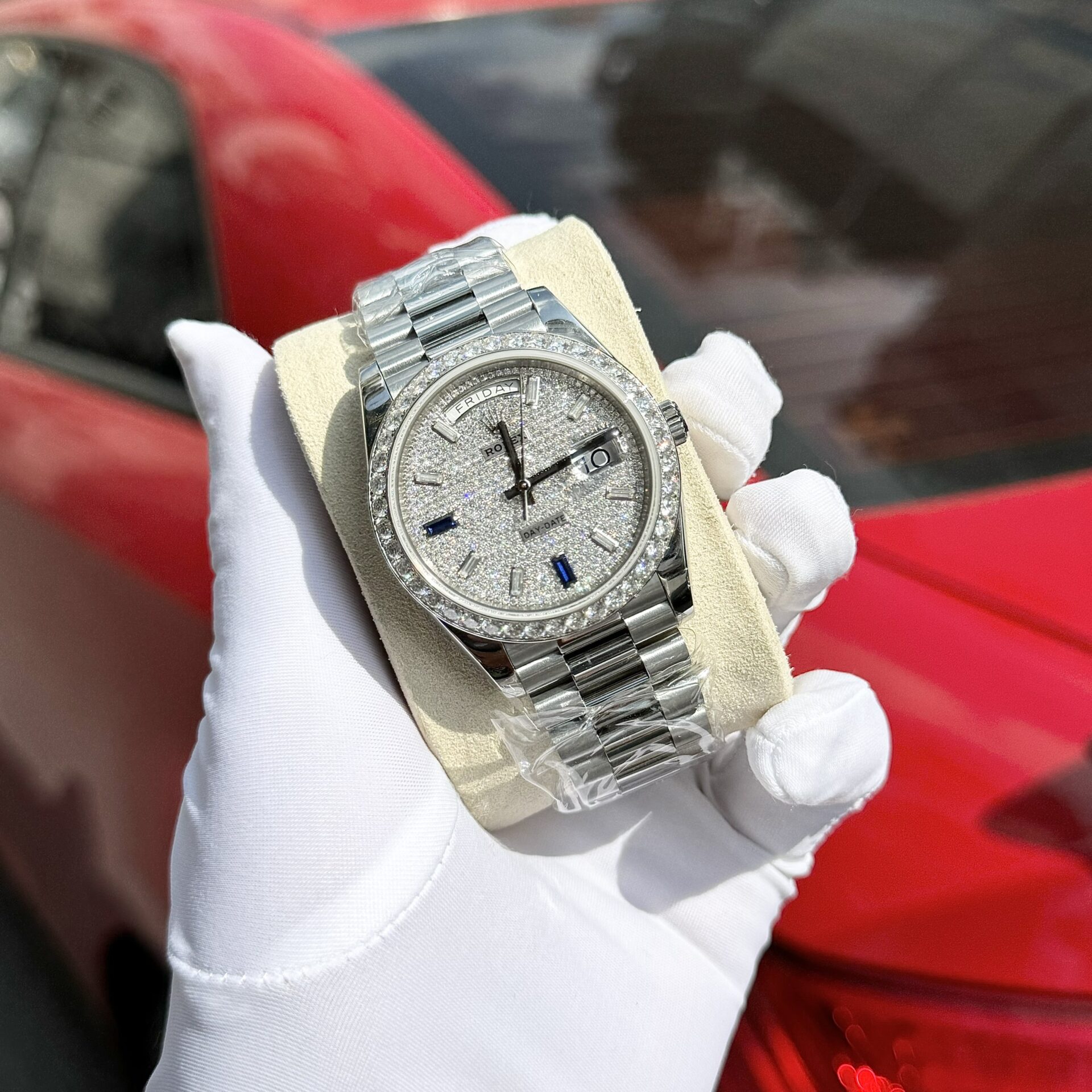 Rolex Day-Date 904L Steel Diamond Dial 40mm Super Clone