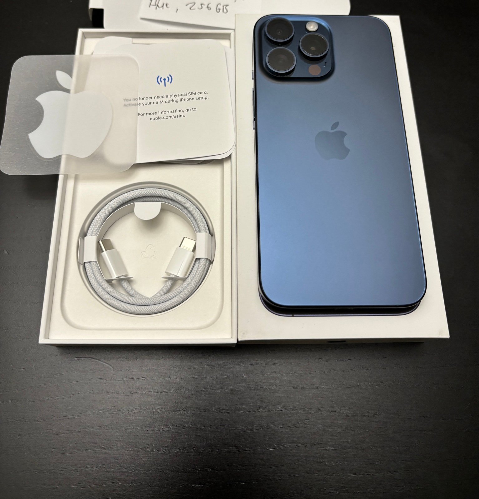 Apple iPhone 15 Pro Max Blue 256GB 100% Battery