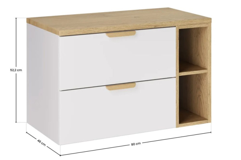 Zestaw pod umywalkę ASTER WHITE 80cm biały mat - z blatem COMAD 1 szt.
