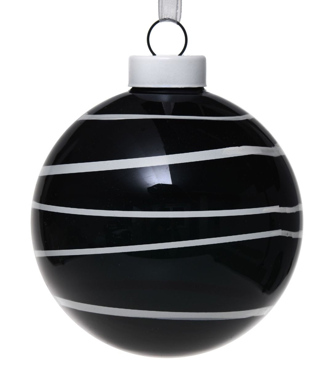 Bombka Line 8cm Czarno Biała