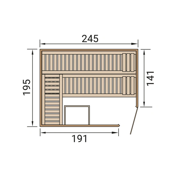 Sauna »CUBILIS 3«, 6 Personen, inkl. 9 kW Ofen mit externer Steuerung