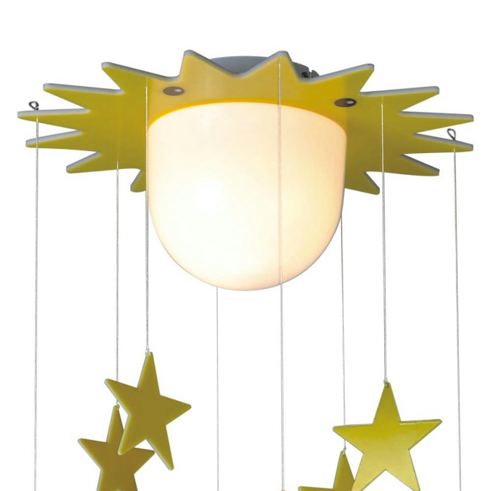 ESTRELLAS Y LUNAS - Suspension jaune en forme d'étoiles et de lunes