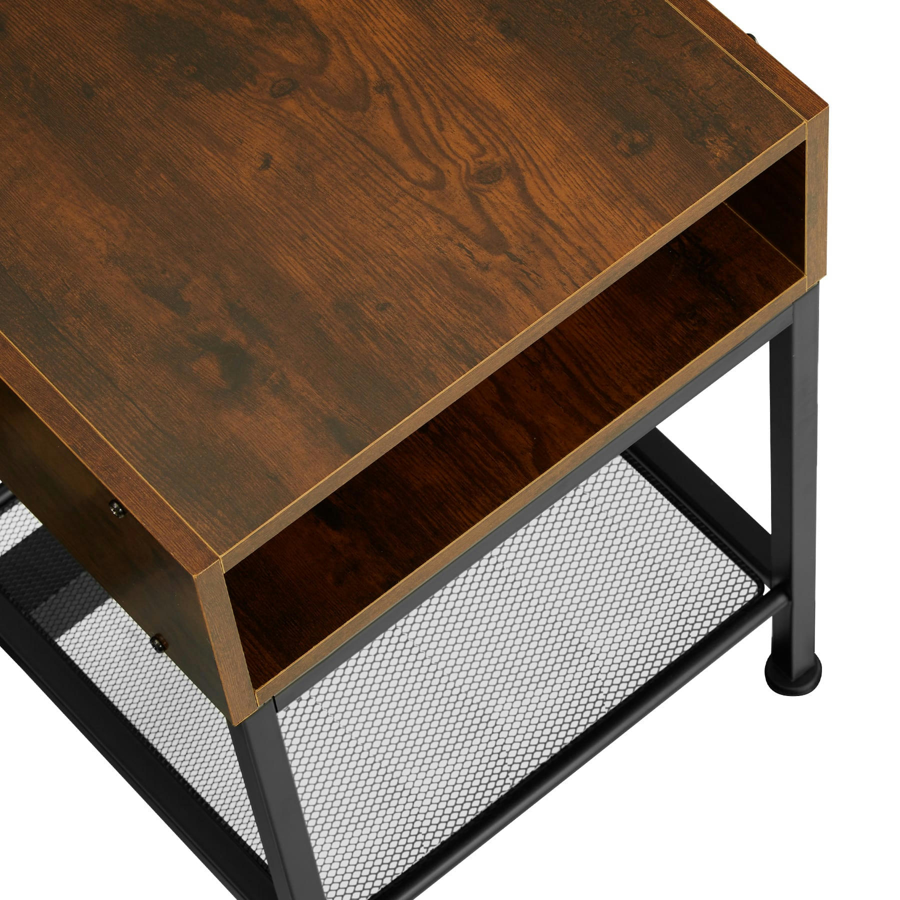 - Table de chevet harlow 40,5x40,5x52,5cm bois foncé industriel