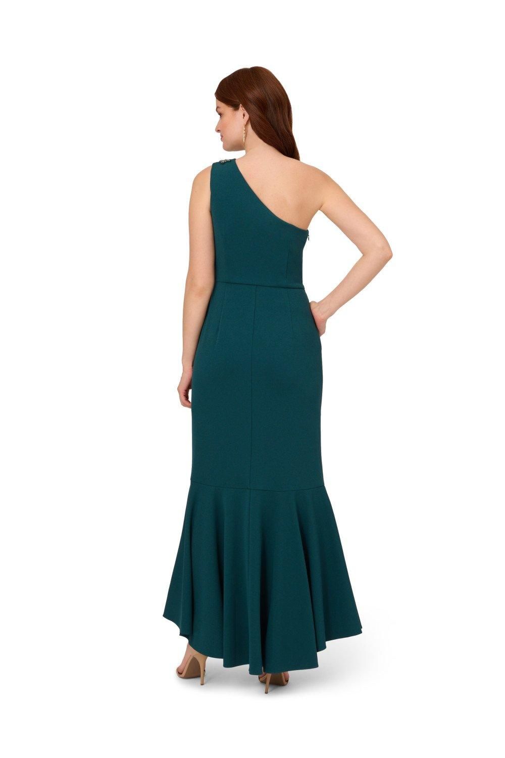 Papell Studio Beaded Knit Crepe Gown