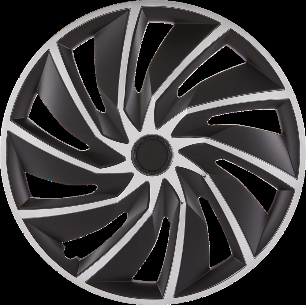 DriveStyle Turbo Wheel Cover, Silver/Black, 18-in, 4-pk