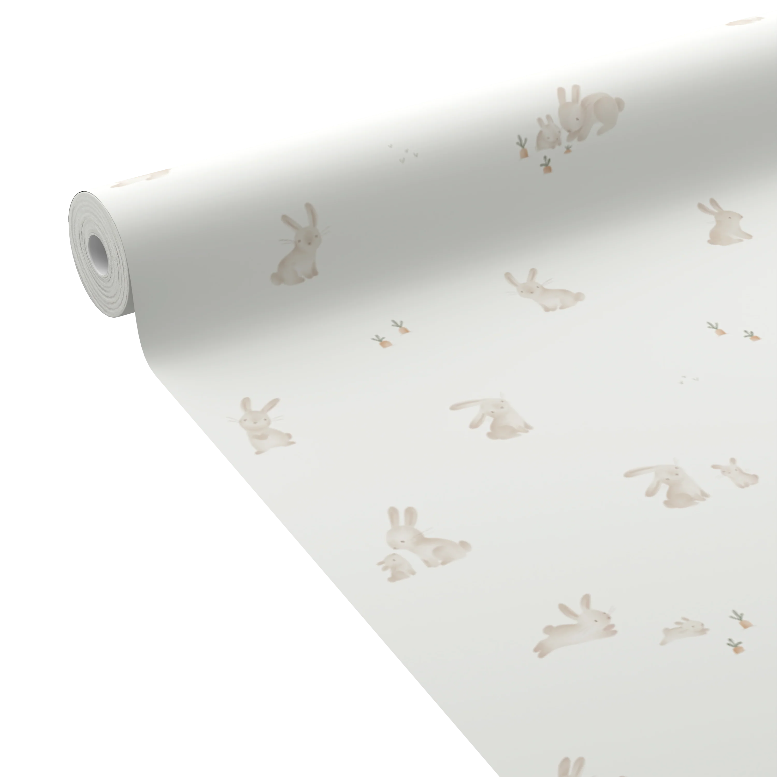Little Dutch Papier peint intissé BABY BUNNY châtaigne et blanc