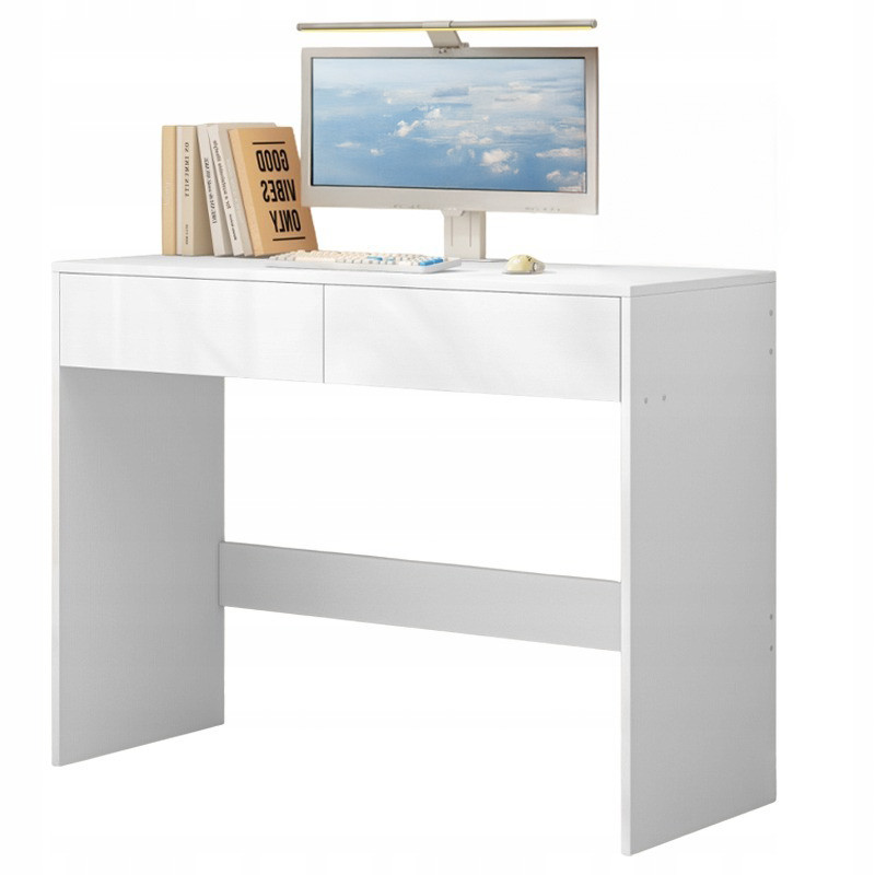 Biurko Nowoczesne Z 2 Szufladami Loft Białe100x40x73,5
