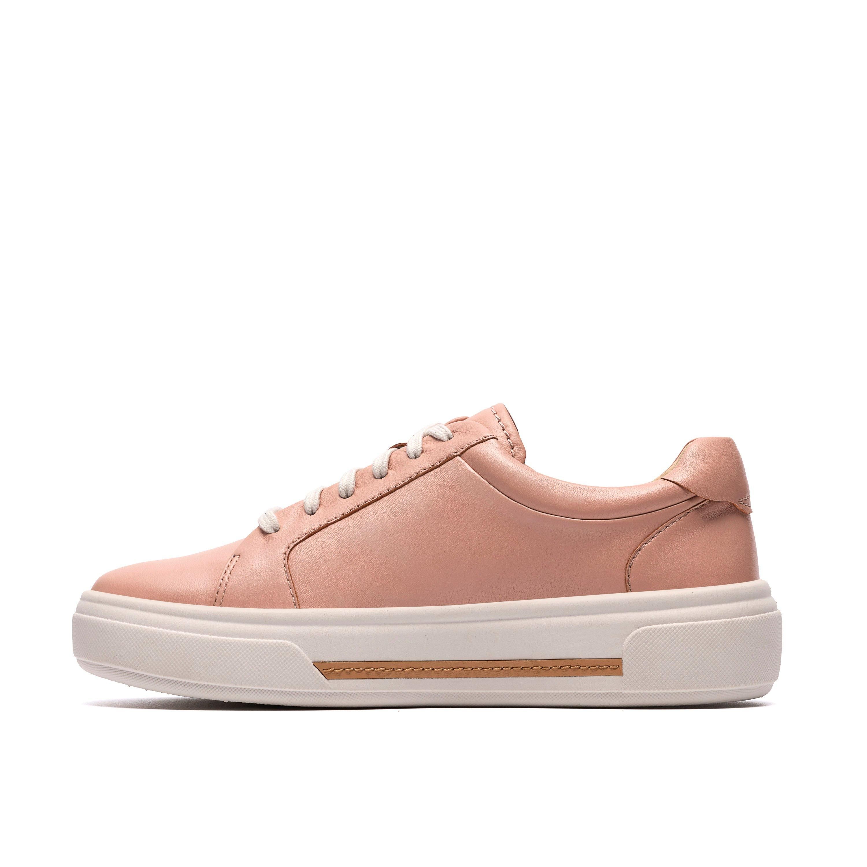 Clarks Hollyrose Zip Light Pink Leather Trainers