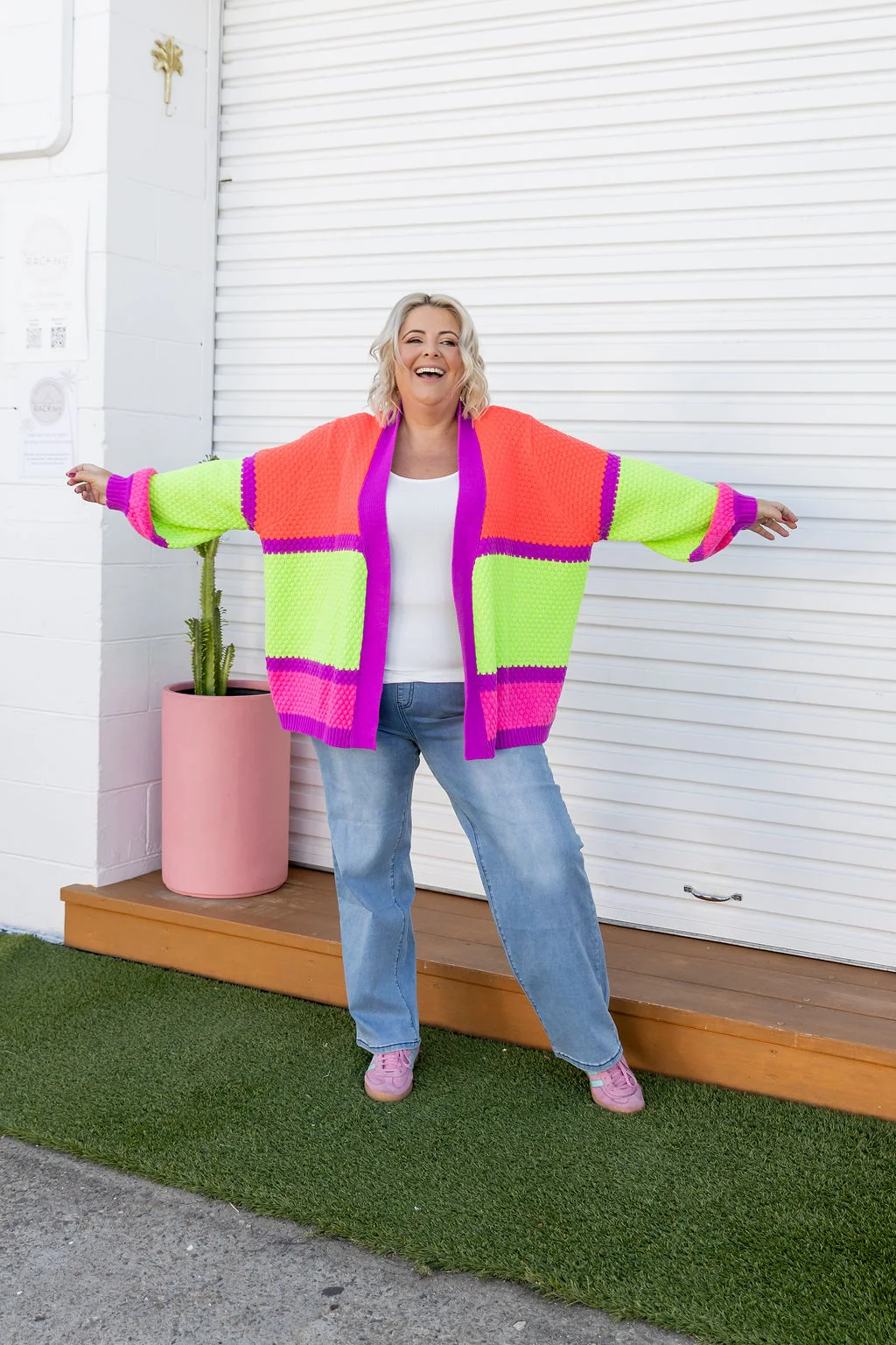 Marbelle Knit Cardigan in Fluro Mix