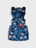 Pikowana kamizelka puffer z kapturem Mickey Mouse